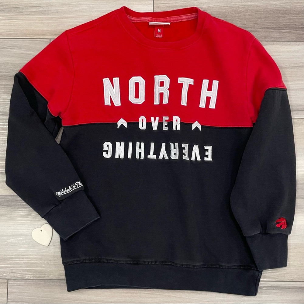 MITCHELL & NESS North Over Everything Toronto Raptors Sweatshirt Size Medium